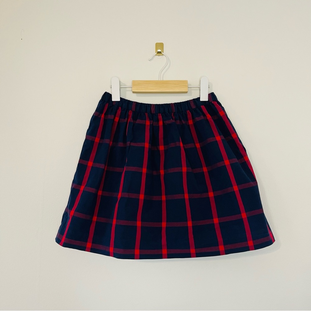 Crewcuts Plaid Navy and Red Skirt